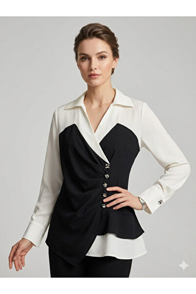 Moda İlgi MODAİLGİ Önden Süs Düğmeli Gömlek 10111