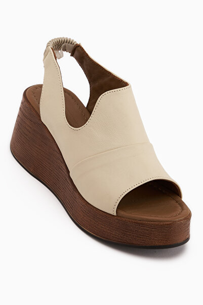 Limoya Sandale Rozelin din piele naturală, bej, cu toc elastic, pentru femei