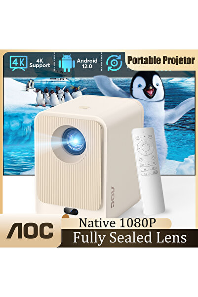 Aoc Intl Brand Sealed Projector 9000L 1080P 4K AutoFocus 250" Wireless PC Tablet