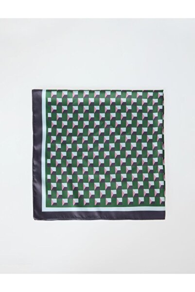 Jimmy Key Υφαντό κασκόλ με πράσινο σχέδιο 70x70