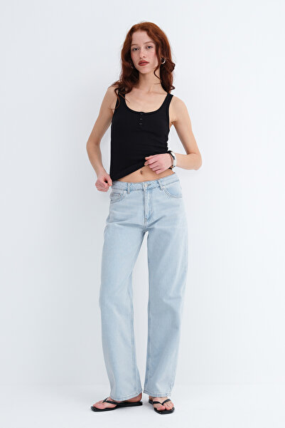 Addax Pantaloni blugi cu croială largă PN10021