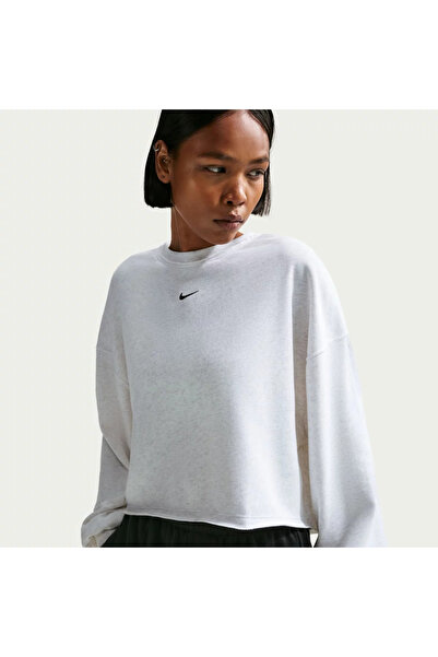 Nike Αθλητικά Ενδύματα Γυναικείο Φούτερ Τερί με Στρογγυλή Λαιμόκοψη σε Χαλαρή...
