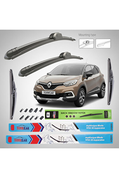 TEAMCAR Renault Captur I Facelift (2017-2019) Πλήρες Σετ Υαλοκαθαριστήρων