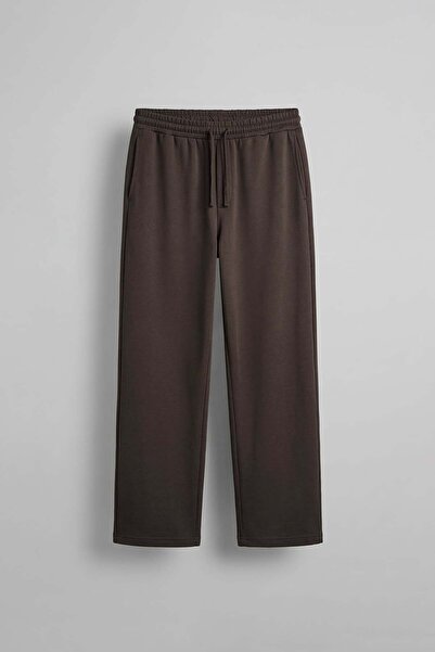 ablukaonline Men's Baggy Fit Relaxed Fit Stretch Fabric Sweatpants Brown