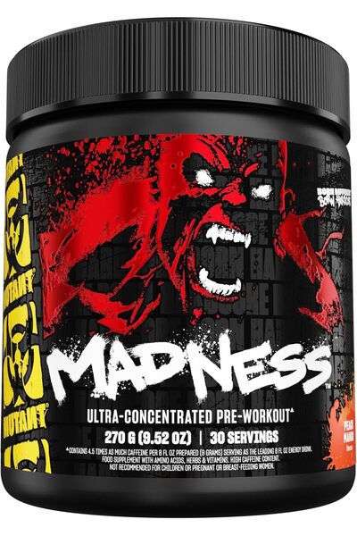 MUTANT مادنس - مسحوق ما قبل التمرين للتمارين عالية الكثافة 270 جرام/30 حصة، ب...