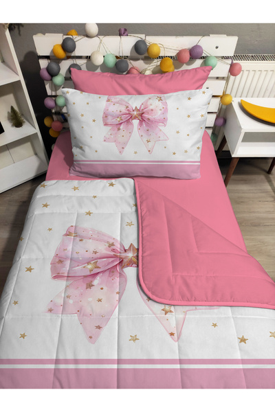 yok yok evim eve dair her şey Quilted Ribbon Bow 4-Piece Set (100% Cotton 100...