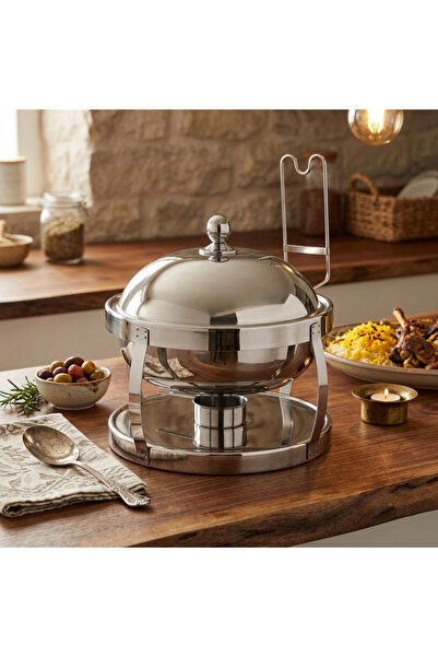 Maxima High Quality Indian Stainless Steel Round Buffet Warmer 8L