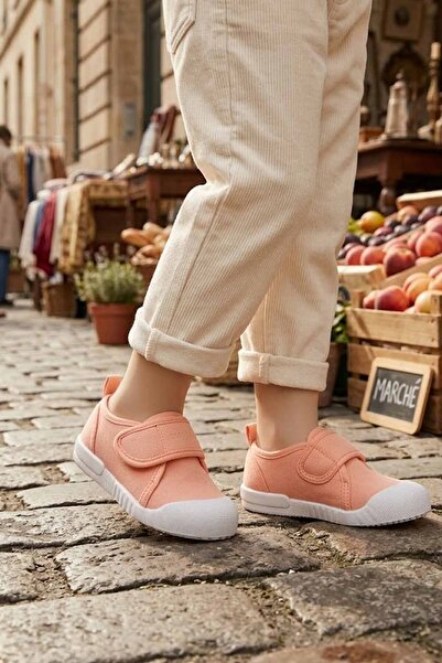 Vicco Дівчачі парусинові туфлі пудрово-рожевого кольору - на липучках, нековз...