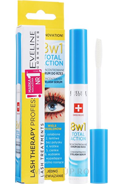 Eveline Ser concentrat pentru gene 8in1 Lash Therapy Total Action, 10 ml