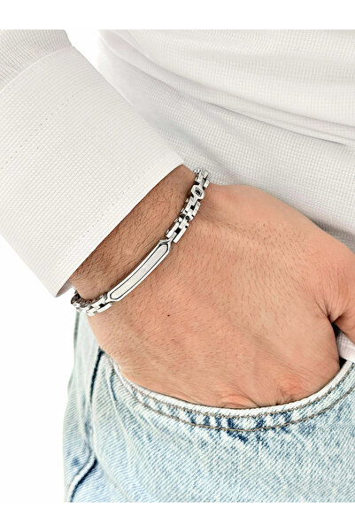 FERRO Silver Steel Men's Bracelet Frj10163A-A 2 Year Warranty Gift Boxed