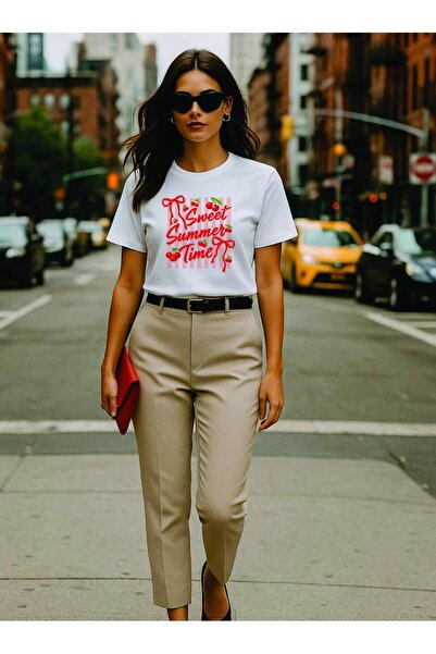 BoomerShop White T-shirt, unisex cut "Sweet Summer"