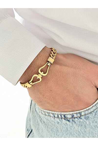 FERRO Yellow Steel Men's Bracelet Frj10165A-B 2 Year Warranty Gift Boxed