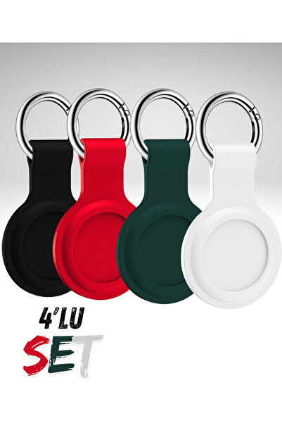 PSGT 4'lu set Airtag Tutucu Anahtarlık , Silikon Koruyucu Kılıf Kedi, Köpek Y...