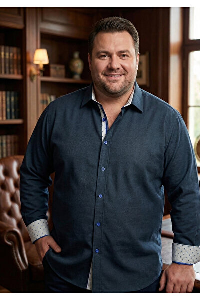 Exve Exclusive Cămașă din bumbac cu detaliu cu model țesut jacquard, verde și...