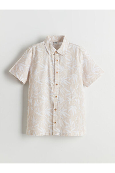 LC Waikiki Beige Patterned Boy's Shirt