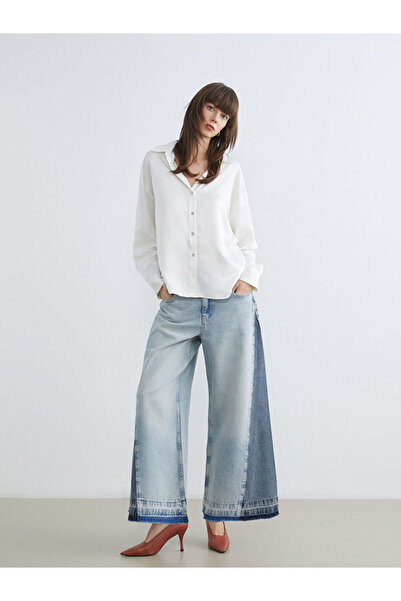 LC Waikiki بنطال جينز نسائي من Indigo Wideleg