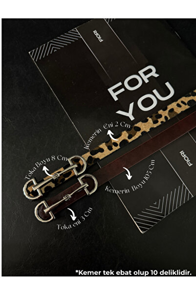 Fiori Long Silver Buckle Thin Women's Belt, Coat Belt, Shirt Belt, Dress Belt