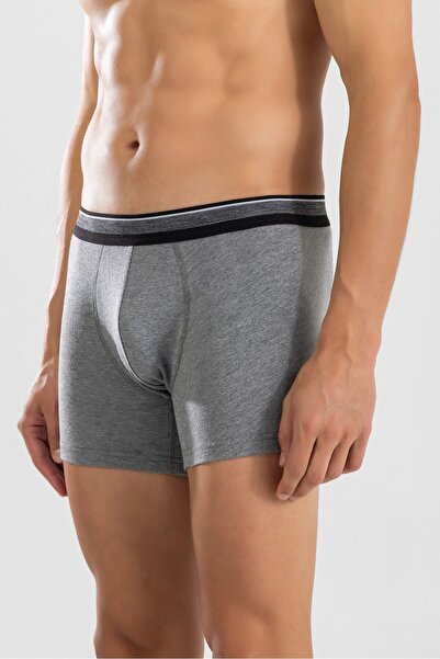 BAYKAR Men's Compact Cotton Plain Boxer 1428 Gray