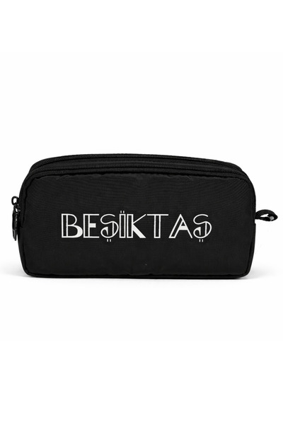 Beşiktaş Lisanslı Siyah Paraşüt Kumaş Kalemlik - Çift Bölmeli Su Itici Kalem ...
