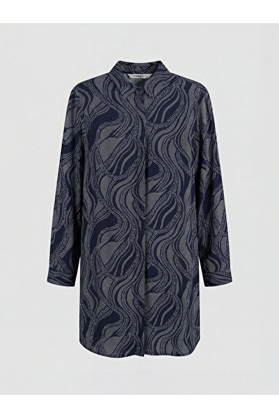 LC Waikiki Navy Blue Patterned Women's Shirt Tunic