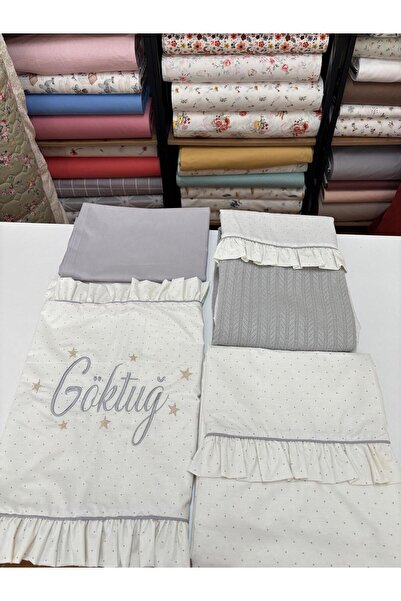GAYE EV TEKSTİLİ طقم غطاء لحاف بيكيه للأطفال مطرز