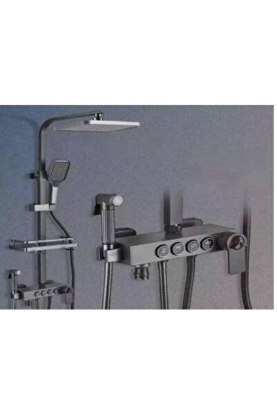 SimpluAcasa Sistem de Duș Premium Negru mat, cu Termostat, Afișaj Digital LED...