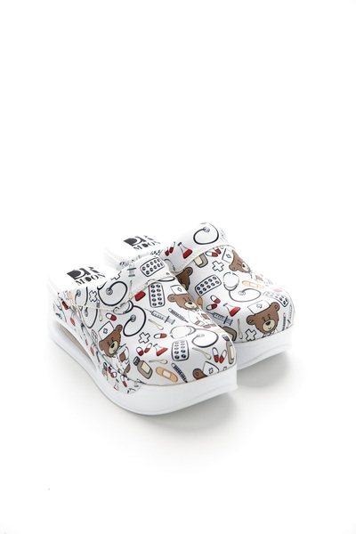 MARVELLAS SABO Patterned Leather Sabo Slippers Orthopedic Hospital Doctor Nur...