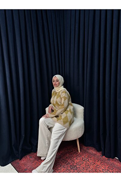 Neva Wear Tunica din tricotaj cu sclipici cu model baklava