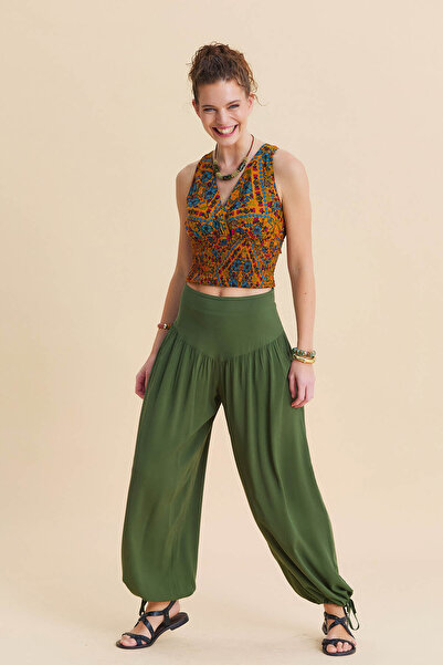 Los banditos Ženske hlače visokog struka opuštenog kroja sa vezicama na nogav...