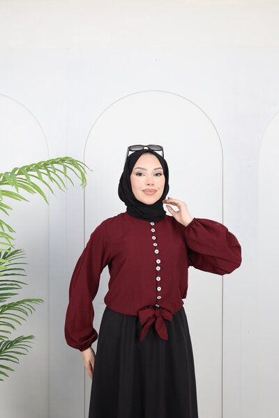 Nergis Neva Butik Biritli Skirt Top Modal Shirt