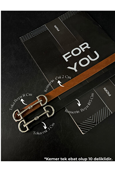 Fiori Long Silver Buckle Thin Women's Belt, Coat Belt, Shirt Belt, Dress Belt