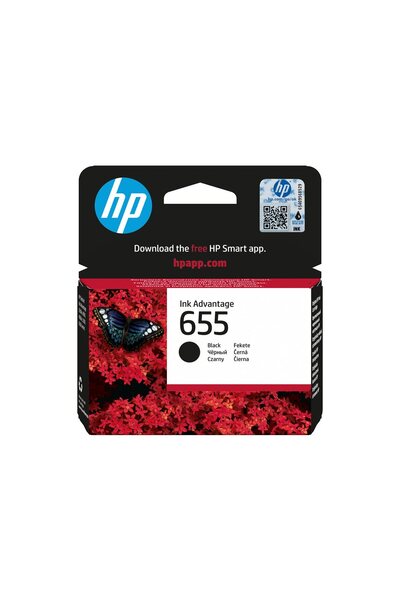 HP 655 Original Black Ink Cartridge, 14 ml, 1‑Pack (CZ109AE#BHK)