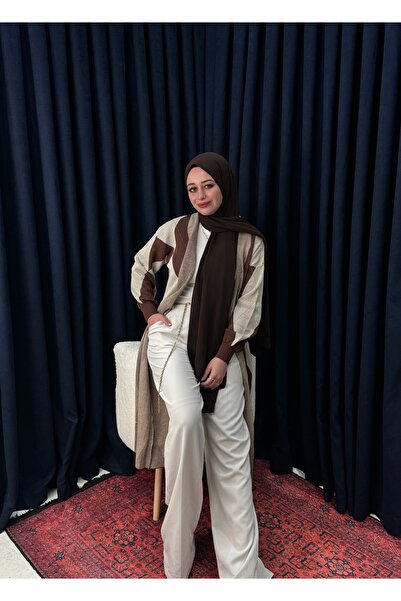 Neva Wear Diamond Patterned Long Knitwear Cardigan