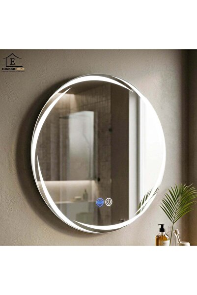 Elindor ® Round Wall Mirror, Anti-Fog, Frameless, Ideal for Bathroom, LED Lig...