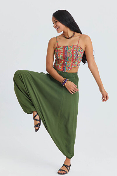 Los banditos Pantaloni Shalwar cu talie elastică