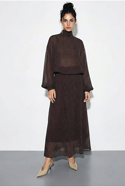 Bianco Lucci Kadın Puantiyeli Transparan Bluzlu Astarlı Etekli Alt-Üst Takım ...