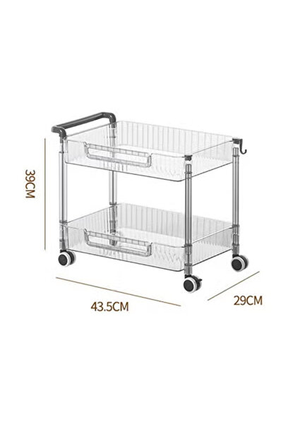 KEKE رف تخزين متعدد الاستخدامات للفواكه والخضروات، مستطيل الشكل، ذو طبقتين، ي...