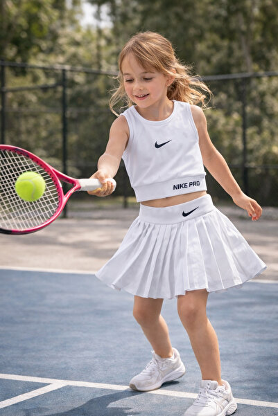 Uğur bebe Set de costum de baie alb pentru fete, cu pantaloni scurți și fustă...