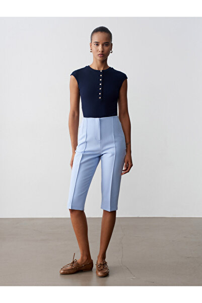 Dilvin 72649 قماش برمودا مقطع باللون الأزرق