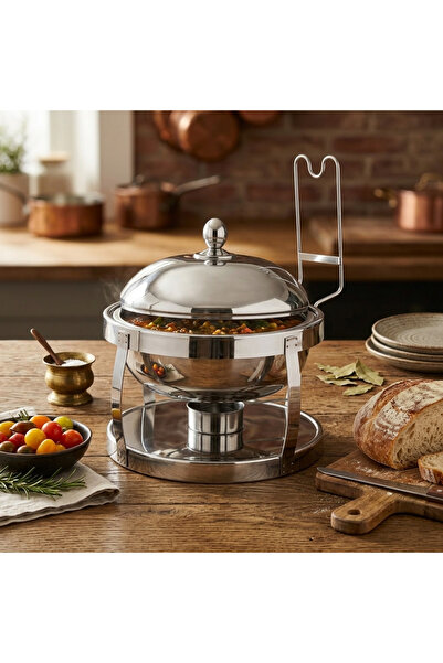 Maxima High Quality Indian Stainless Steel Round Buffet Warmer Food Warmer 6L...