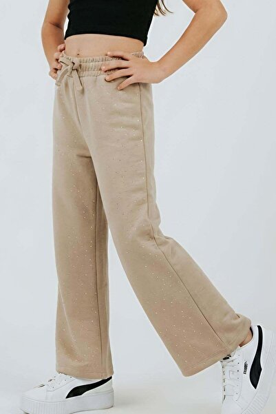 Breeze Pantaloni pentru fete cu imprimeu cu pietre și accesorii cu șireturi, ...