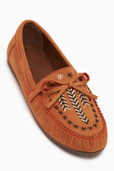 Limoya Жіночі мокасини Darya Orange із замші з вишивкою