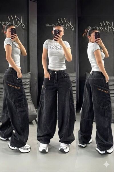 Karakedi Casual Baggy Jeans with Kangaroo Pockets