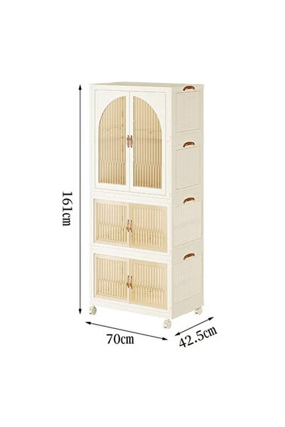KEKE 3 Tier Kids Wardrobe Storage Cabinet Multi-Functional Organizer with 10 ...