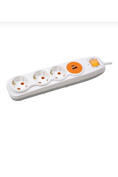 kialed Akım Korumalı USB + Type-C 3’lü 1.5 Metre Grup Priz Anahtarlı