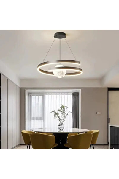 luminastar Modern LED Chandelier 70W, Black Spiral Design, Remote + Phone App...
