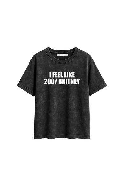 Bak Moda Tricou negru pentru femei, cu croială lejeră, lavabil, I Feel Like 2...