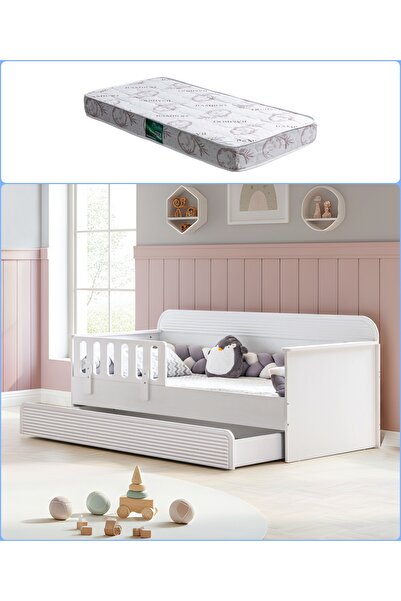 Setay Yavrulu Karyola, Vizyon Yavrulu Montessori Karyola + 1 Adet 90x190 Comf...