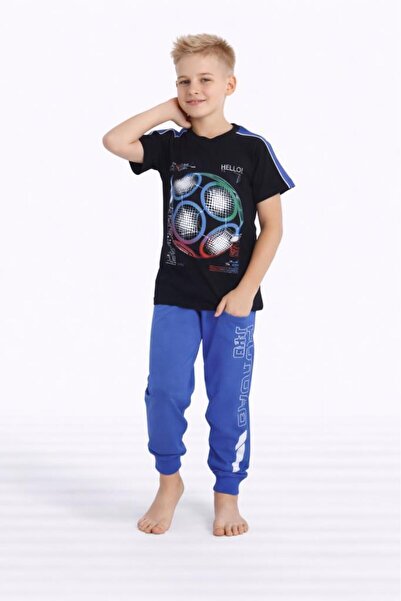 Tarık Boy's Future Top Short Sleeve Waiter Pajama Set 3604041