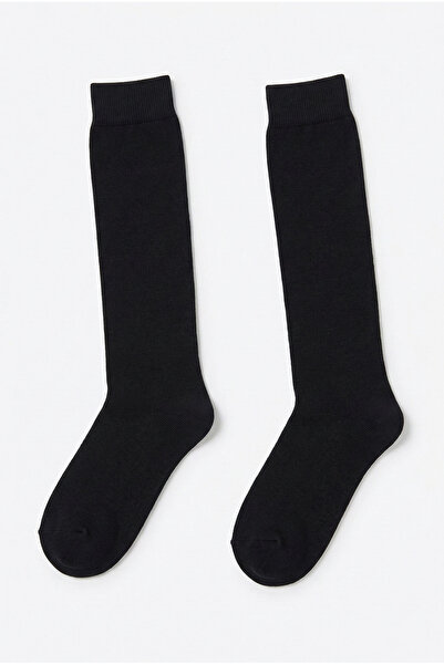 OBJE Women's Black Plush Knee Socks